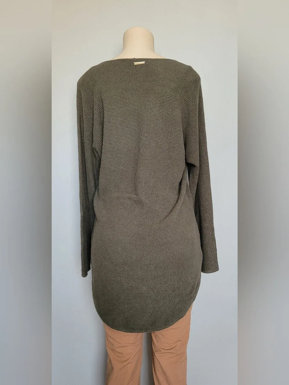 Michael Kors Women’s Waffle Olive Knit Tunic Sweater Medium/Large